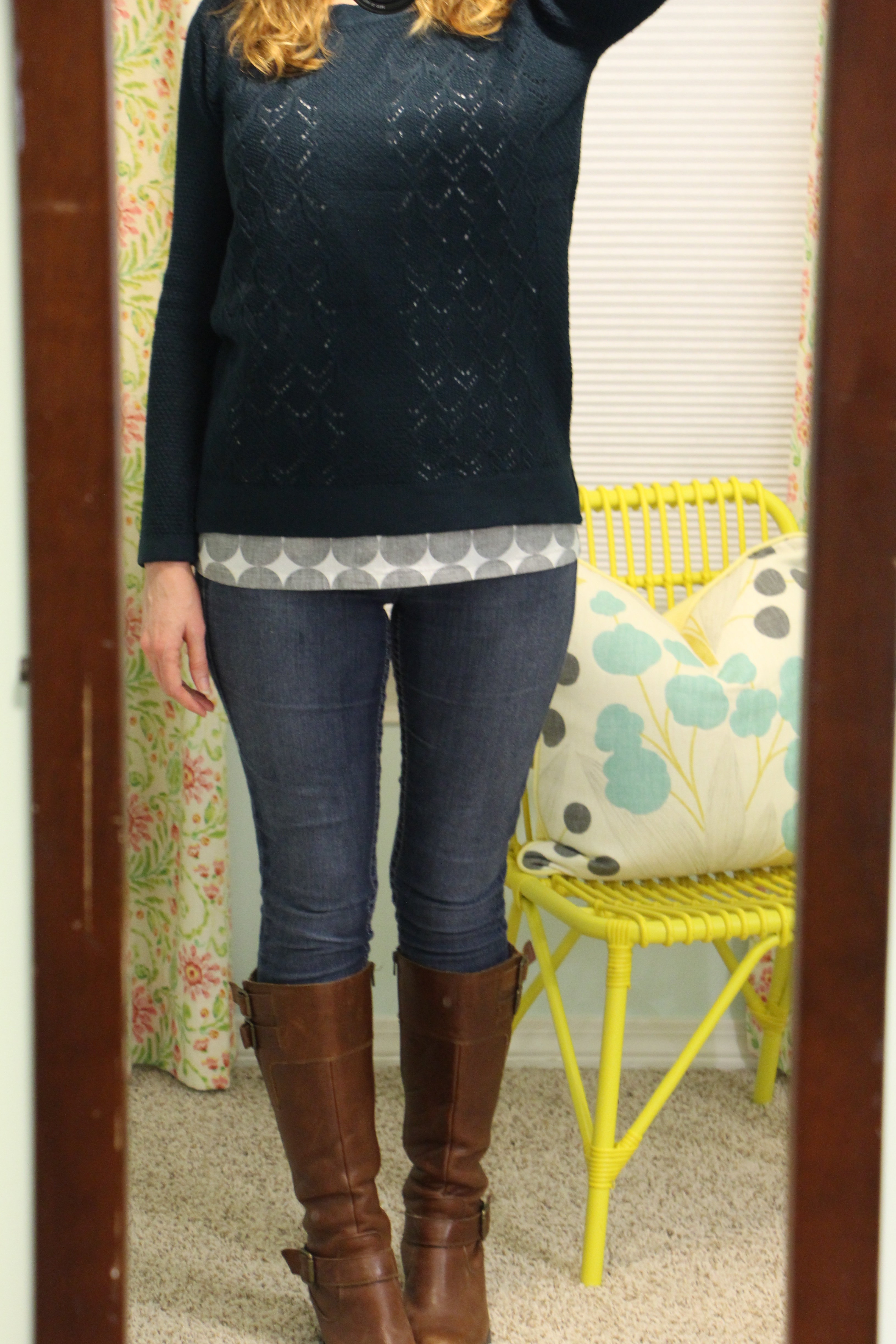 skies are blue sweater