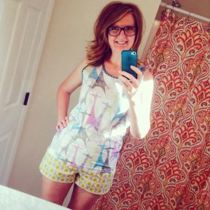 sewing homemade giraffe pajamas