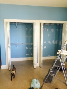 blue walls closet before painting