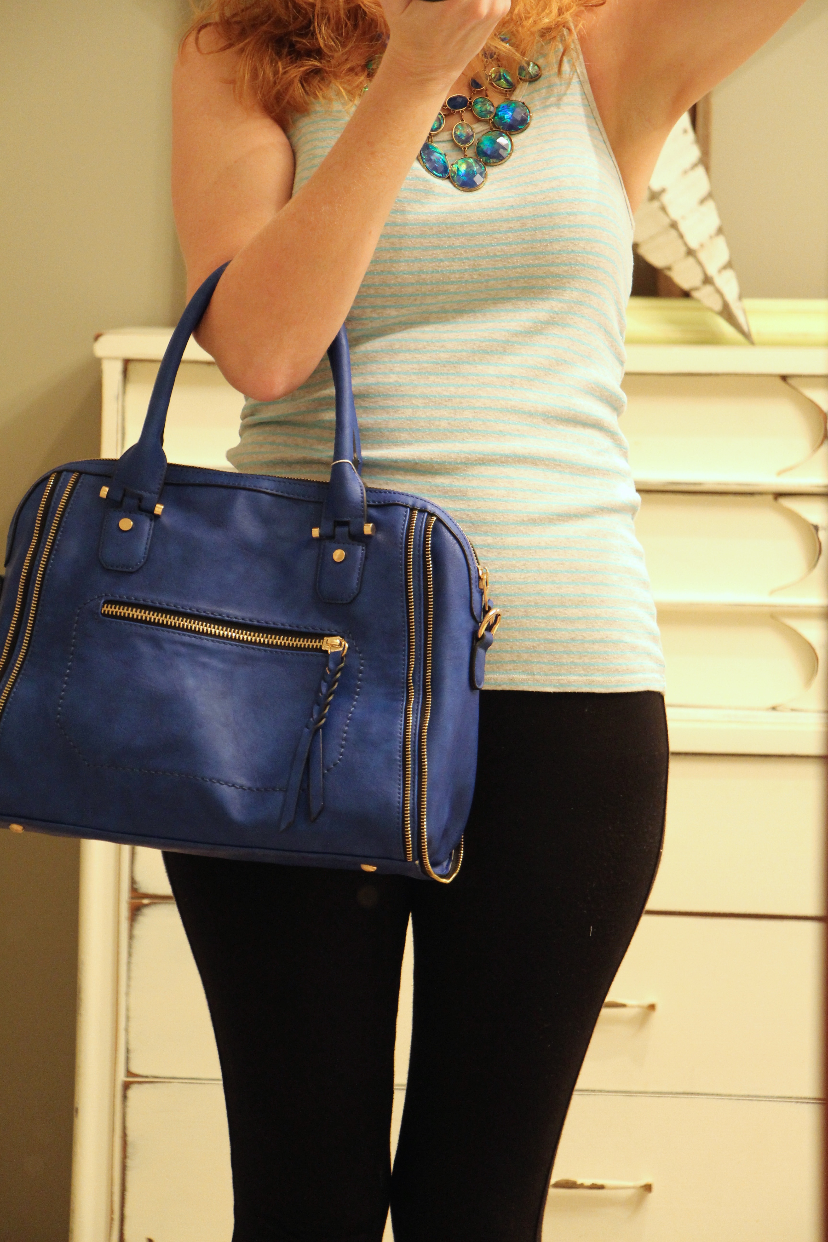 elisha zipper accent structured satchel